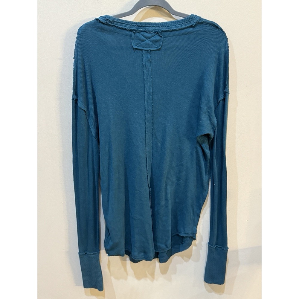 We The Free Care FP Colby Long Sleeve Tee Women Lagoon Scoop Neck Size Large - Picture 4 of 16